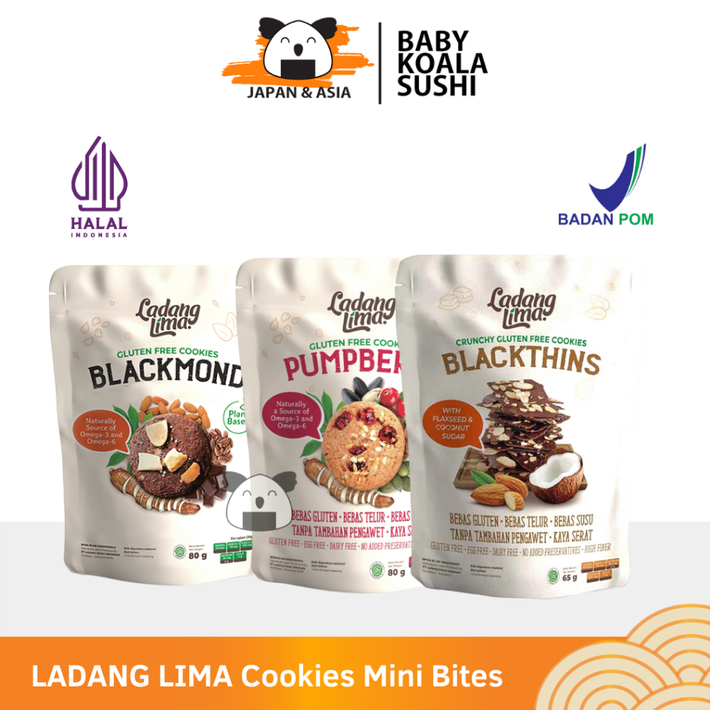 

LADANG LIMA MINI BITES Cookies 80 g Halal | Healthy Cookies With Protein | Gluten Free | Pumberry Blackthins Blackmond