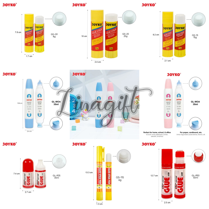 

JOYKO GLUE STICK - LIQUID CLEAR PAPER ALL - 6GR, 8GR, 15GR, 25GR, 35GR, 50GR, GL-W04