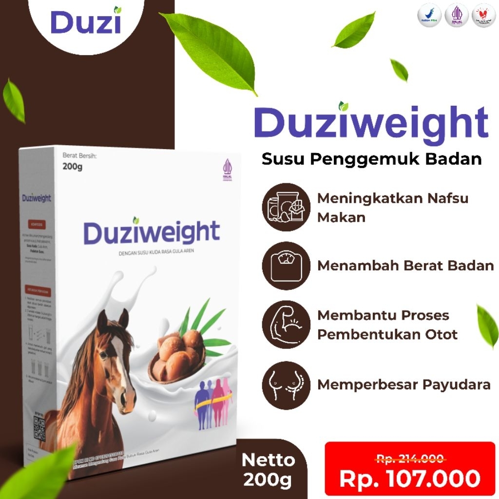 

Duzi Weight - Susu Kuda Bubuk Herbal Penambah Berat Badan [ 1 Box ]