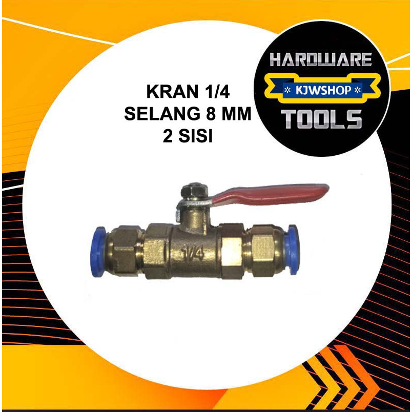 Stop Kran Keran 1/4 inch DD QC Ball Valve Angin Kompresor Air Nepel Naple Selang Quick Coupler Kople