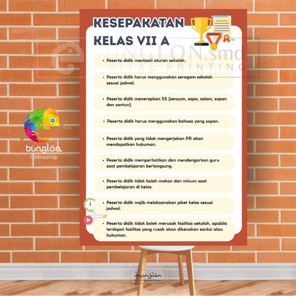 

Poster Kesepakatan Kelas model cream Putih
