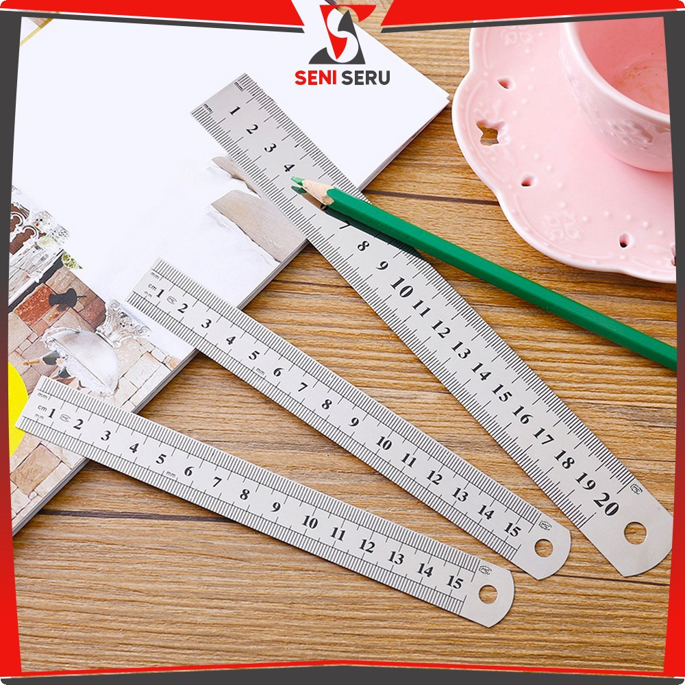 

EC Penggaris Besi 30CM Peralatan Sekolah / Ruler Penggaris Stainless Alat Ukur Serbaguna Seni Seru A107