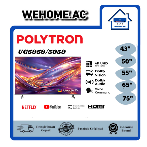TV LED Polytron 43UG5959 /50UG5959/55UG5959/65UG5959/75UG5959 LED Polytron Google TV Polytron