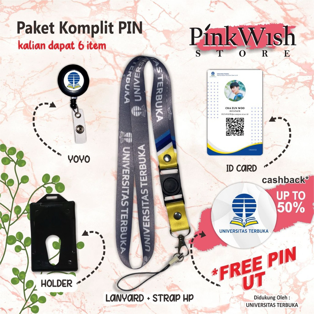 

Lanyard UT abu-abu / Tali idcard UNIV TERBUKA abu-abu [Ready stock] Termurah