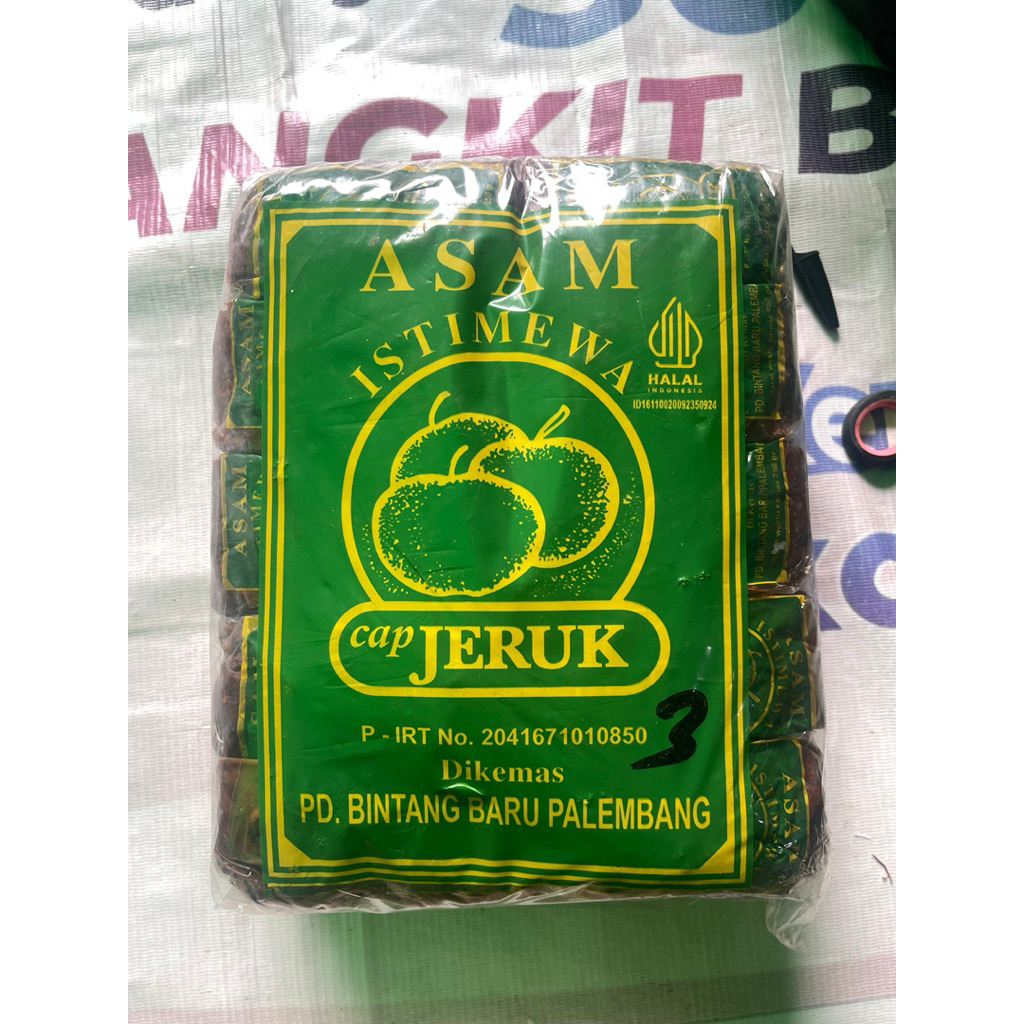 

Asam jawa cap jeruk 1 pak isi 20pcs Berat Total 5KG