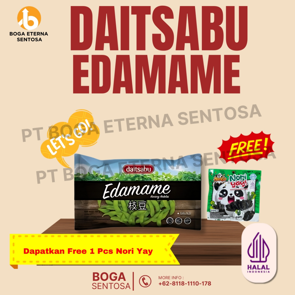 

EDAMAME DAITSABU / KACANG KEDELAI JEPANG 500g HALAL (BUY 2 GET Free 1 Pcs Nori Yay)