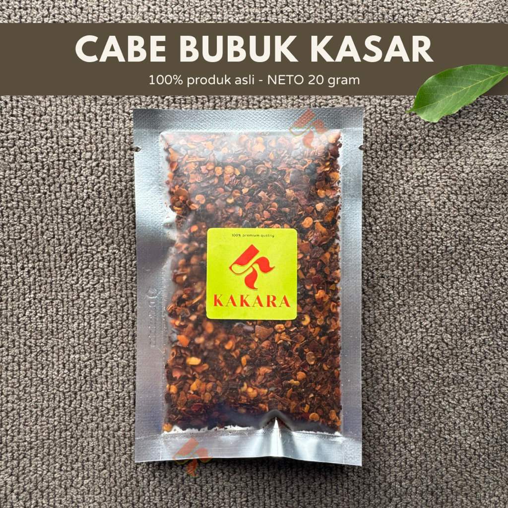 

KAKARA - Cabe Bubuk Kasar / Chili Flakes 20 gram bumbu dapur bumbu masak kemasan kecil kemasan sachet