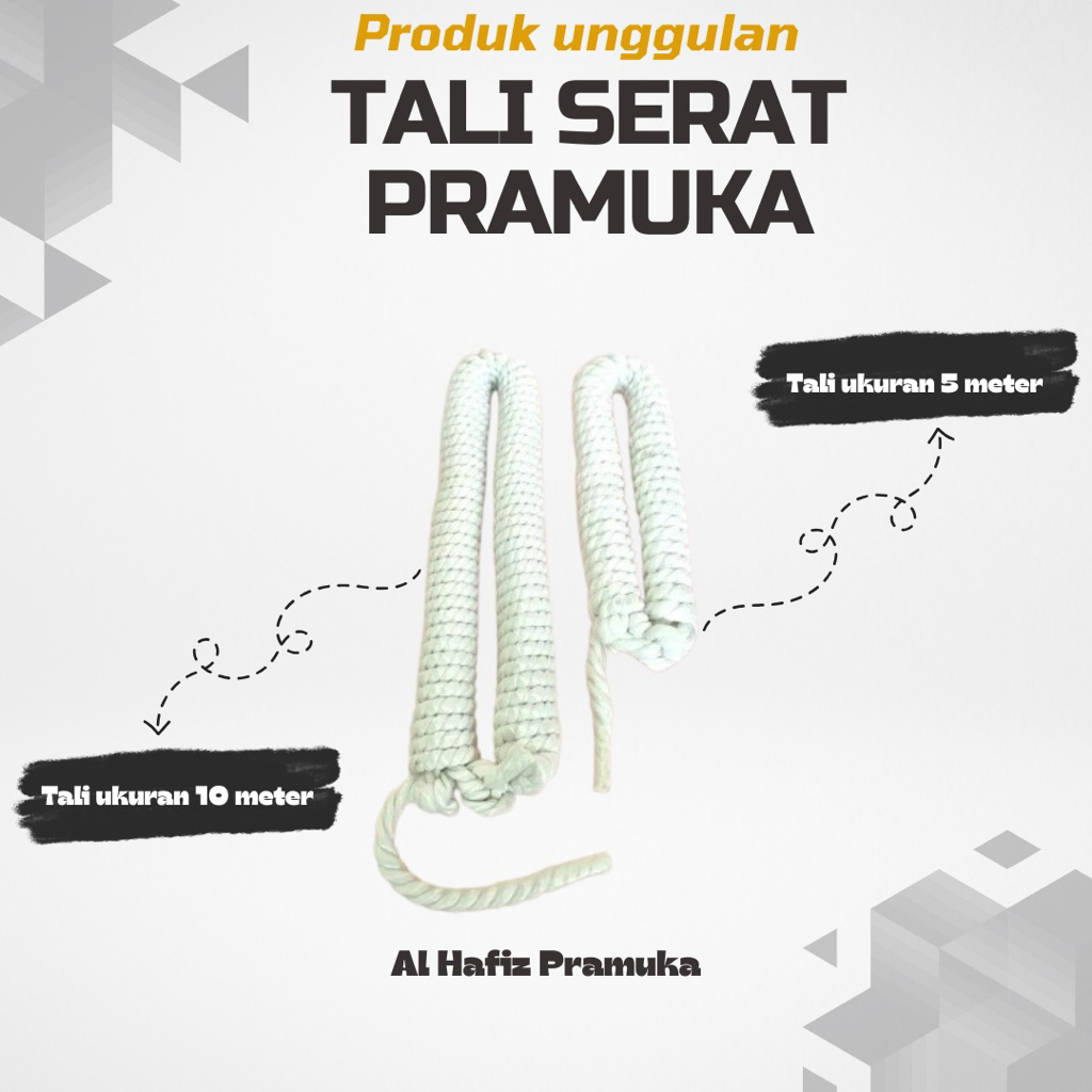 

Tali serat Pramuka putih panjang 5 dan 10 meter