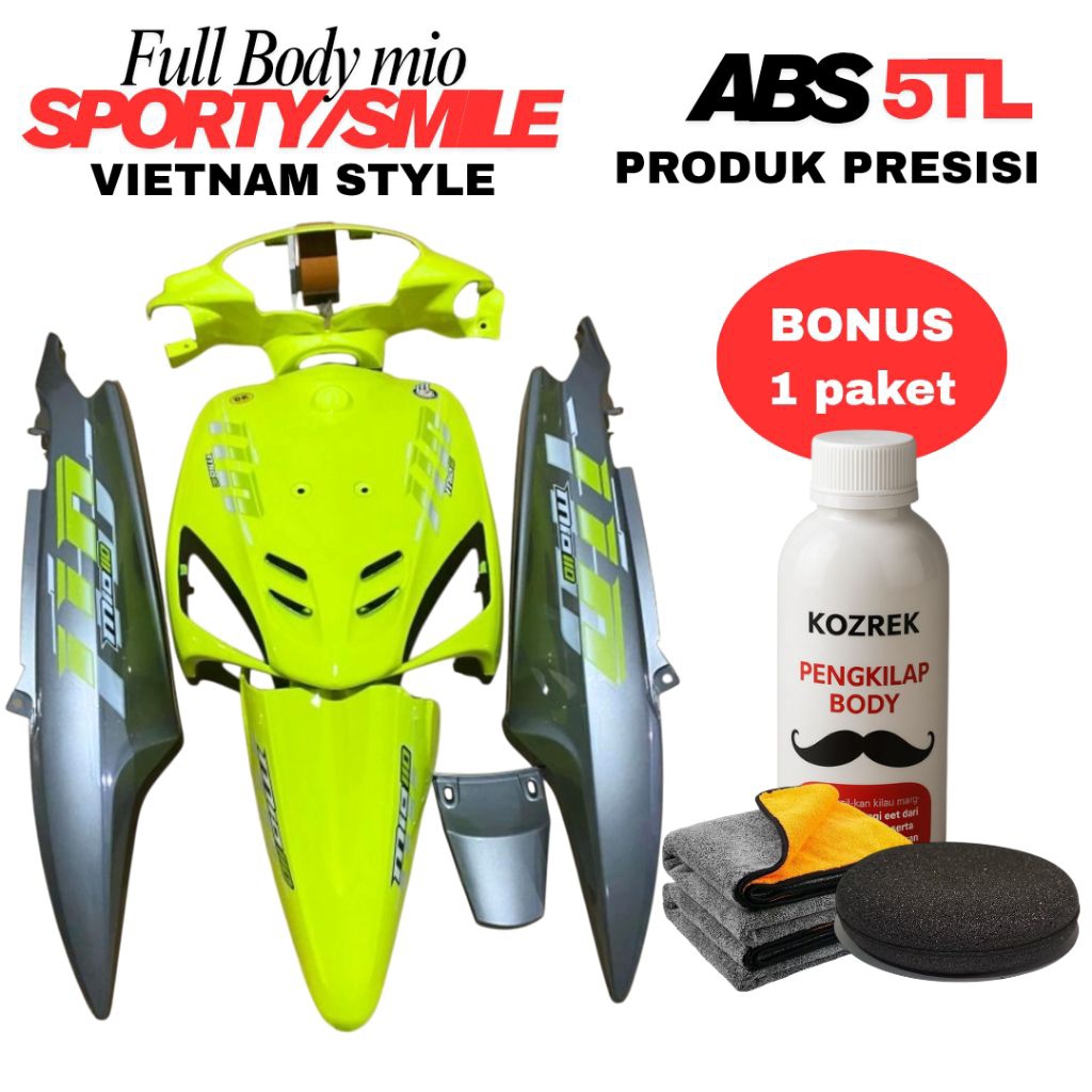 COVER FULL BODY MIO SPORTY MIO SMILE HIJAU  STABILO SILVER PLUS STRIPING TRANSPARAN