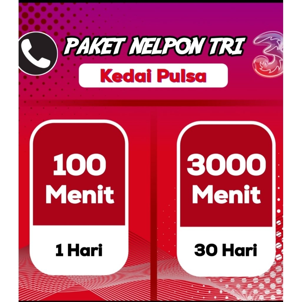PAKET NELPON/TELPON TRI 1HARI/30 HARI