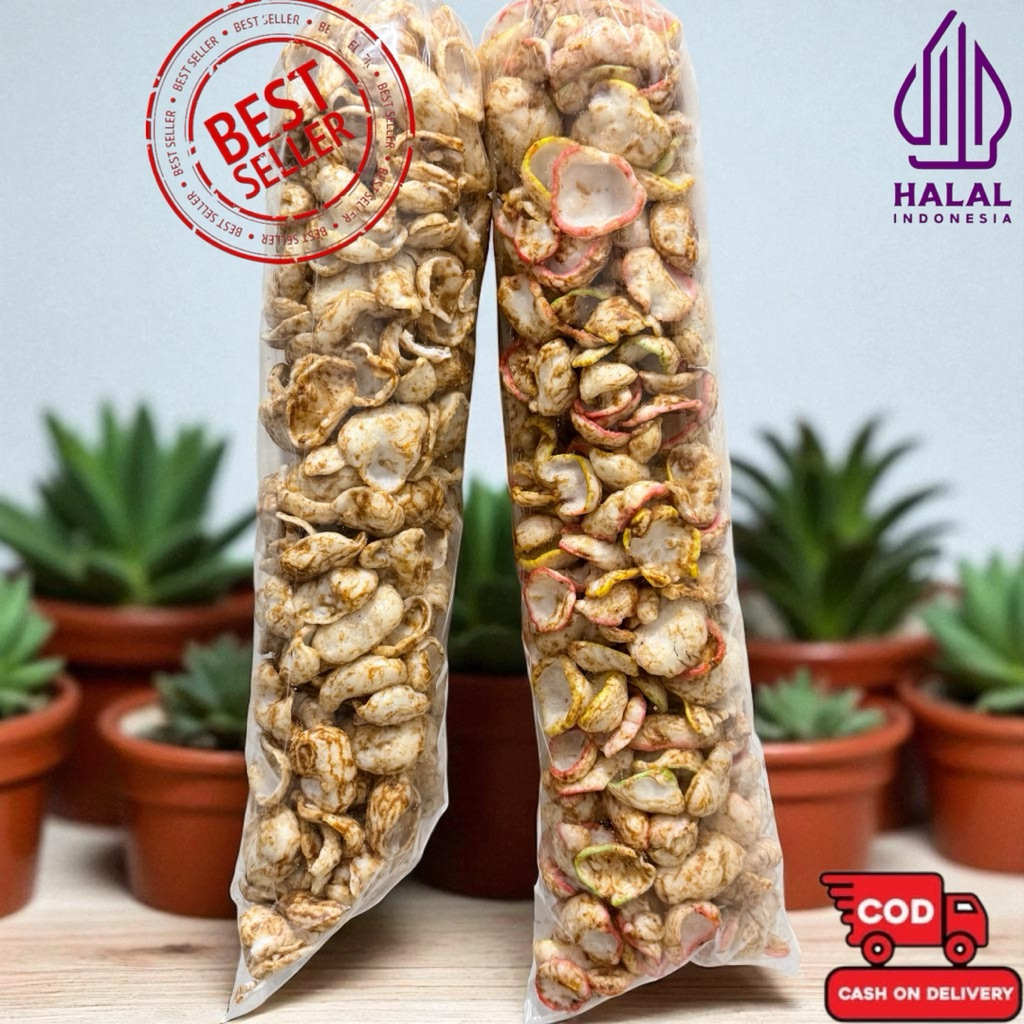 

Krupuk glopot bawang khas tegal (300gr) Renyah khas daun bawang asli