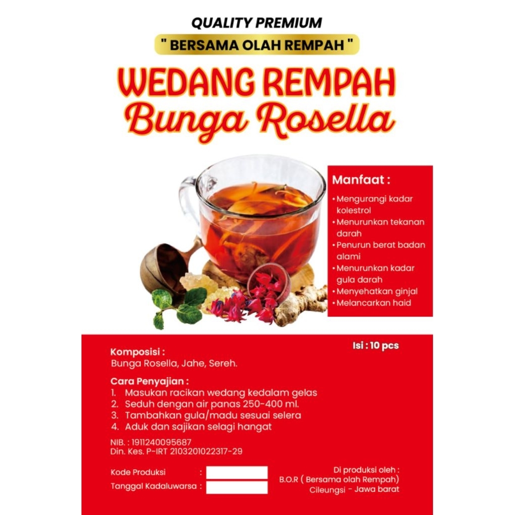 

Wedang Rempah Bunga Rosella, Minuman Herbal,