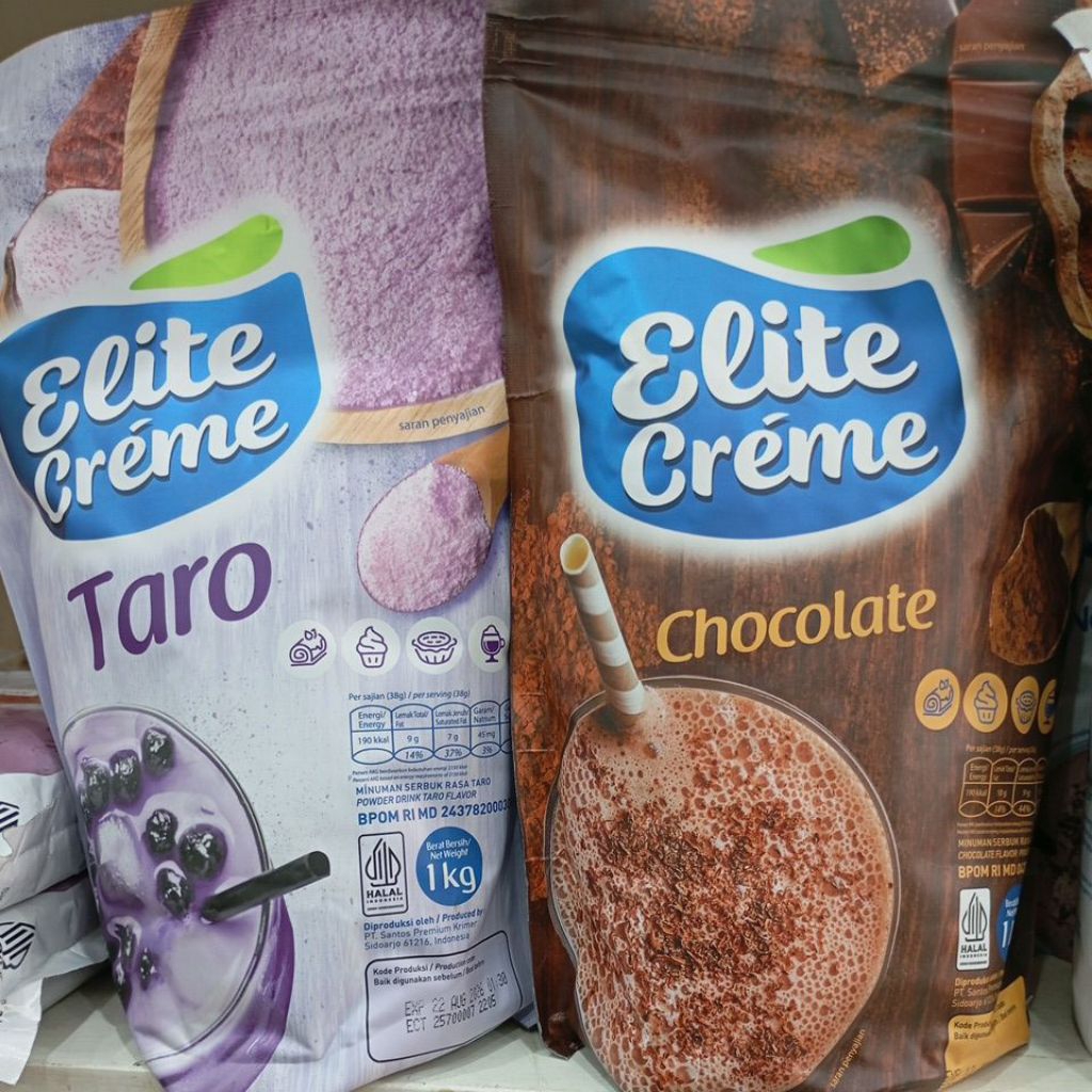 

ELITE CREME Bubuk Minuman Milkshake 1kg Rasa Cokelat dan Taro