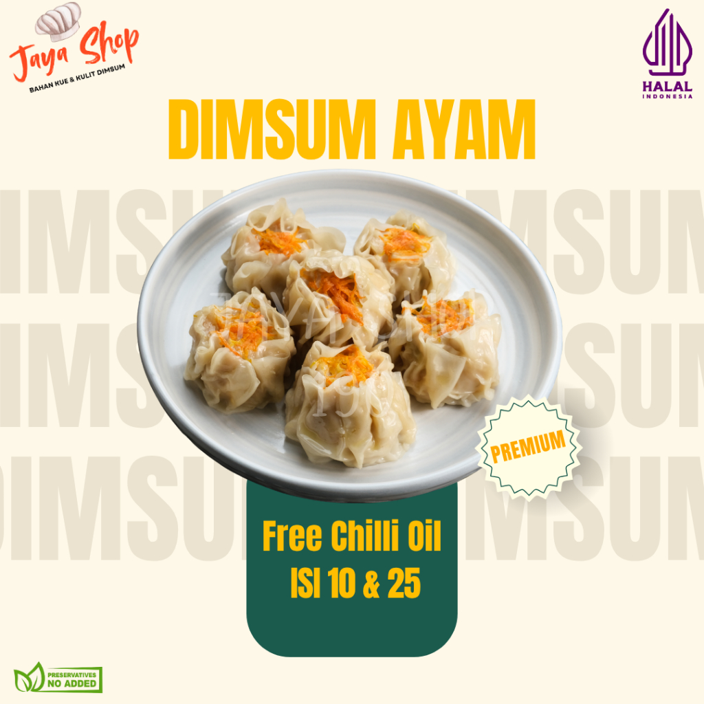 

JS - Dimsum Ayam Frozen Isi 10 & 25 Free Chili Oil / Dimsum Akai| Halal 100%