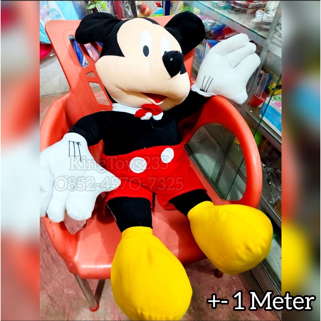 Mainan Anak Boneka Mickey Mouse Tikus Miki Miky Besar Jumbo Ukuran +- 1 Meter Lembut Halus Maus Toko