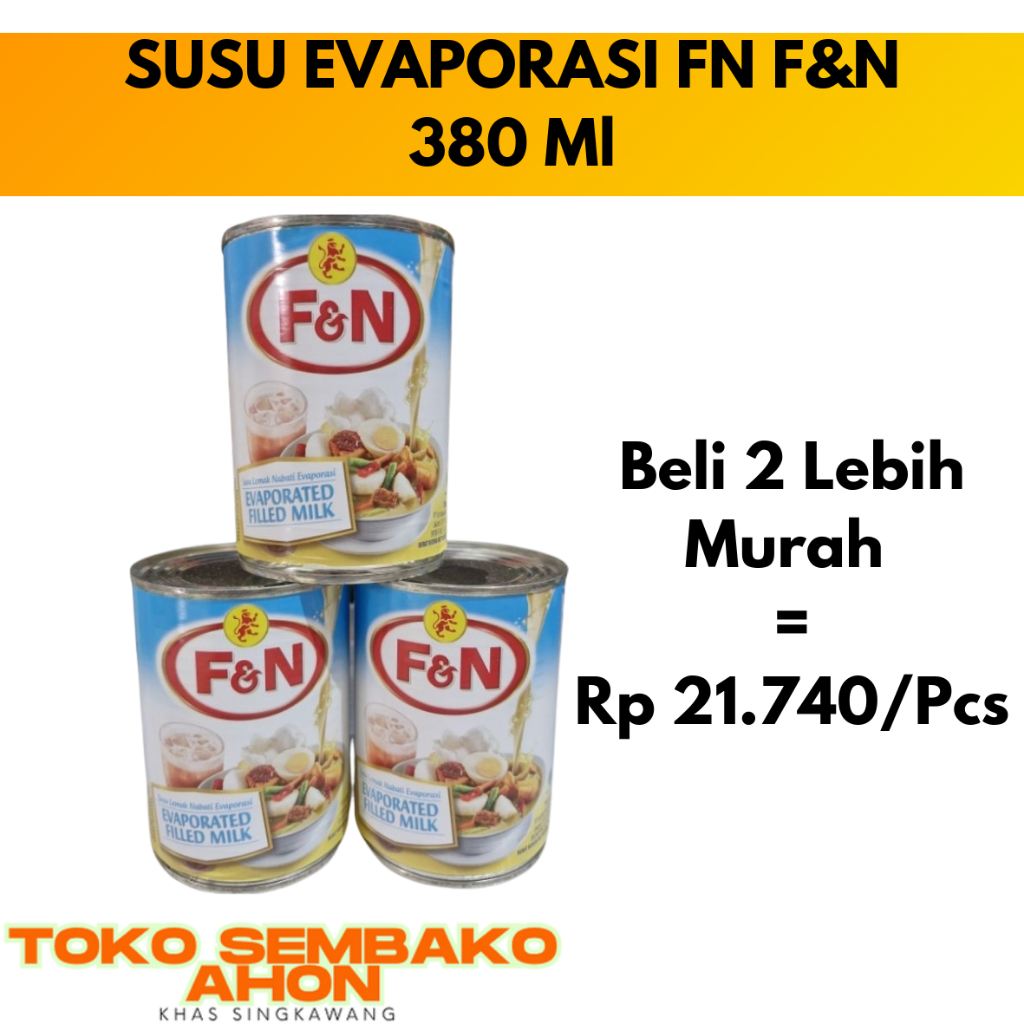 

SUSU EVAPORASI FN F&N | EVAPORATED MILK F&N / Susu Kental FN / Susu Evaporasi Kaleng F&N / F&N Evaporated Milk Kaleng
