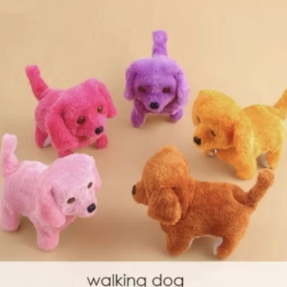 COD Mainan Anak Anjing Bisa Berjalan Lucu Dan Bunyi Pakai Baterai / Anjing Bulu Bisa Jalan