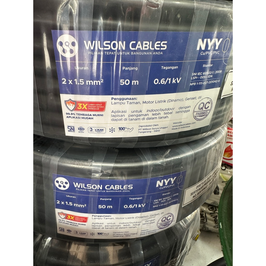 KABEL WILSON TEMBAGA SERABUT NYY 2x1,5 @50m