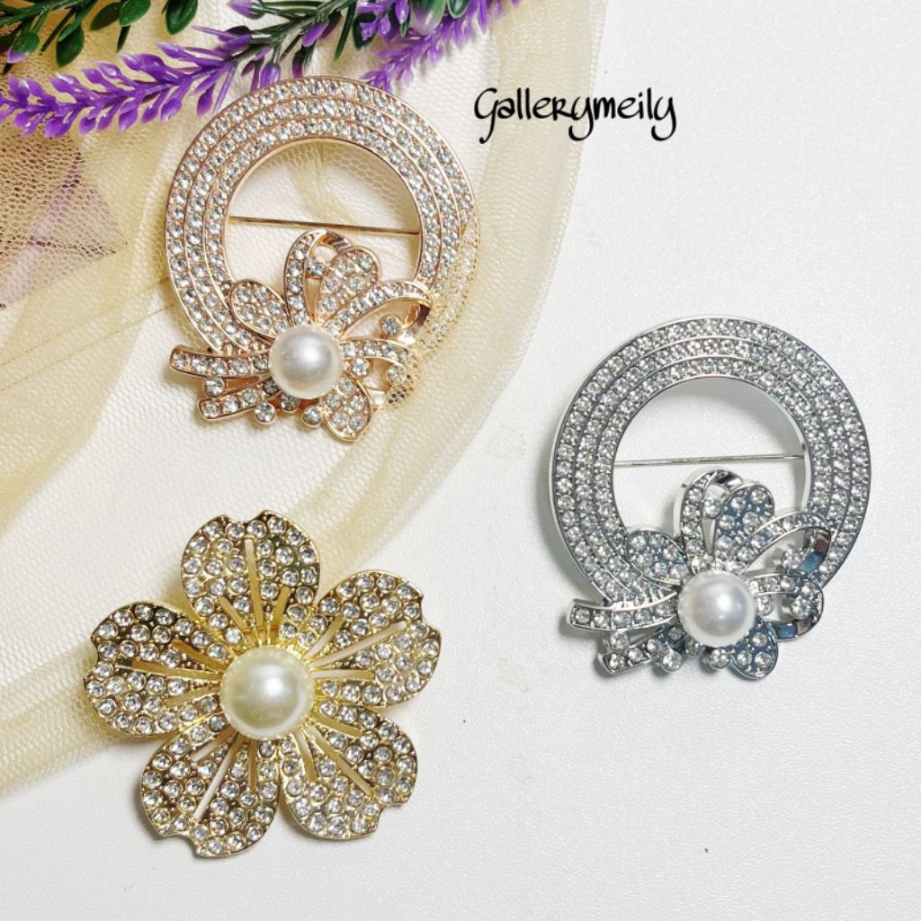 Bros hijab Bros mewah / Bros Dada Cantik Mutiara Bros Mutiara