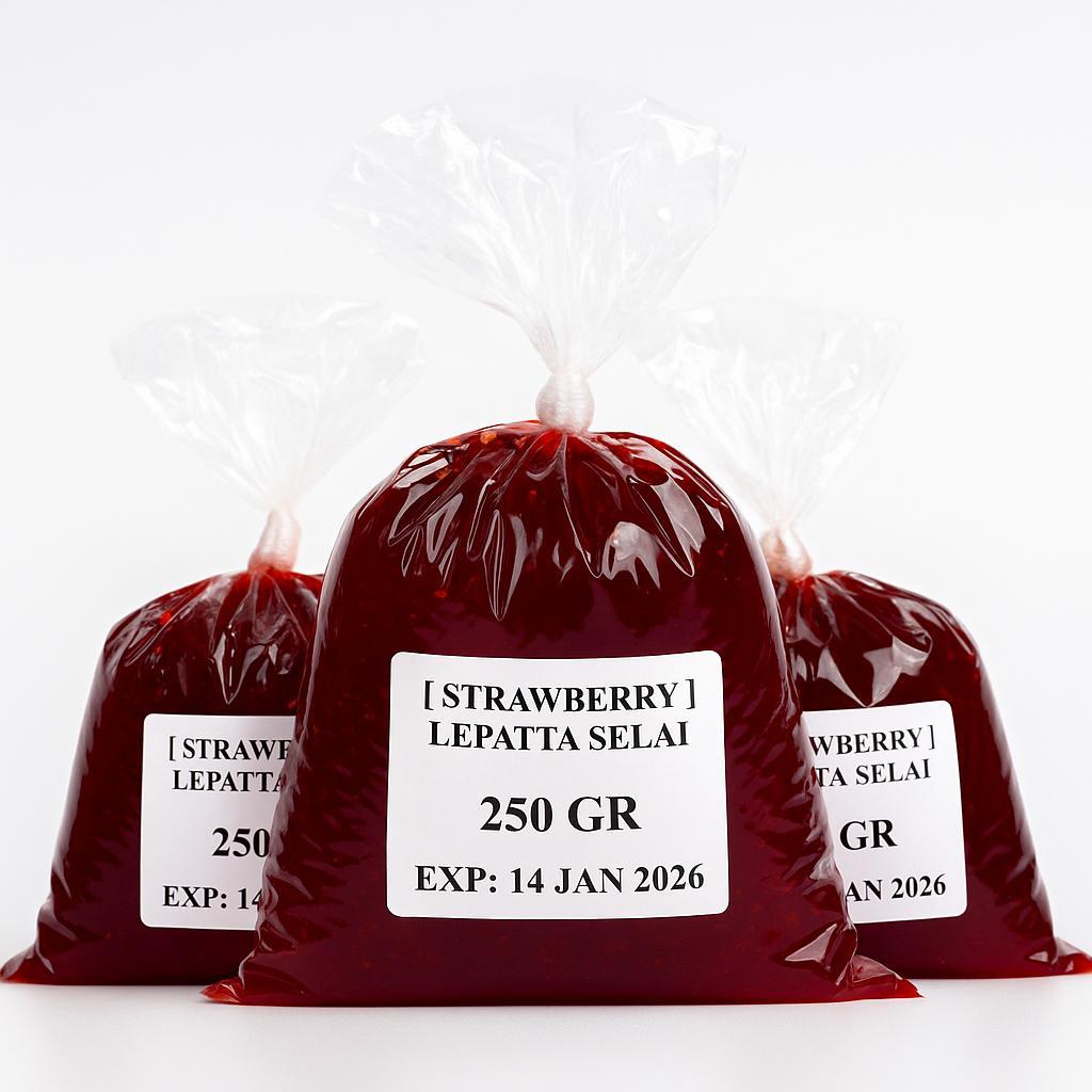

Selai Strawberry LePatta Tropicana Mero 250 g – Rasa Premium untuk Roti & Kue