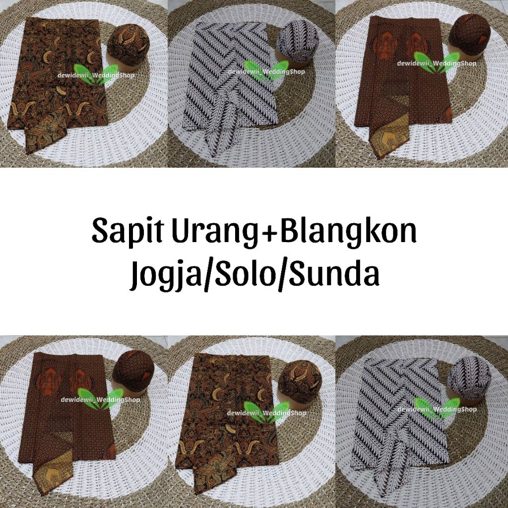 Set Sapit Urang dan Blangkon Motif Kembar Ukuran