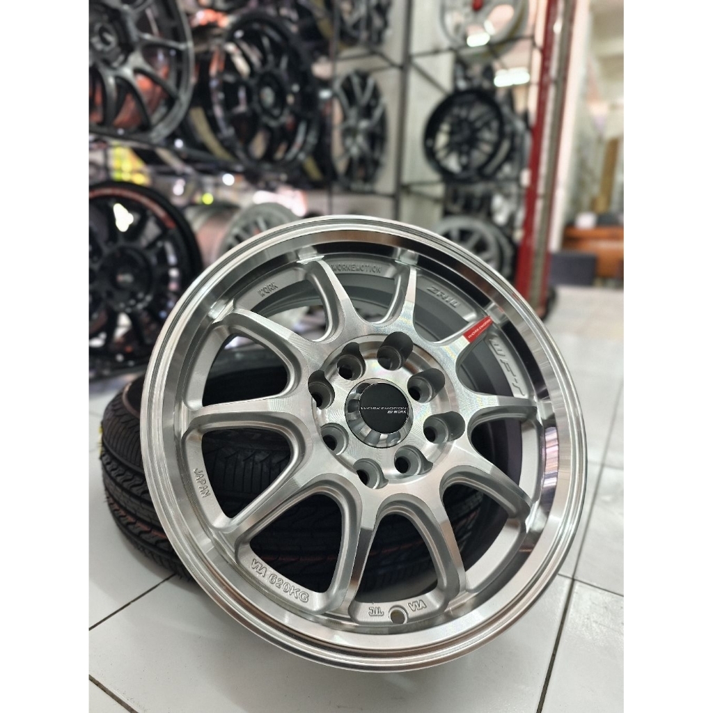 Velg Mobil Ring 14 Workemotion Silver cocok untuk Jazz, Brio, Swift, L300, Carry, Gran Max, Agya, Ay
