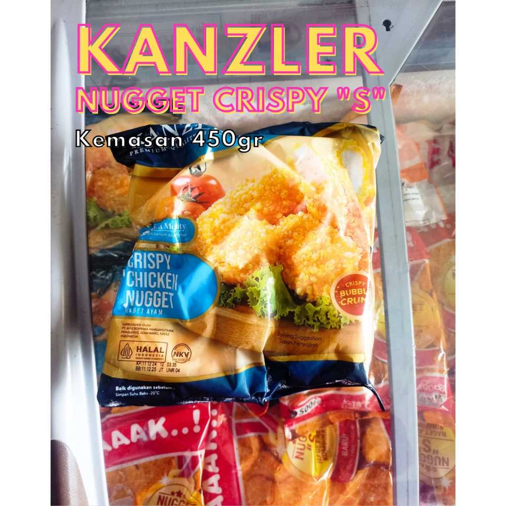 

Frozenfood KANZLER Nugget Ayam Crispy Bentuk "S"/Stick 450gr