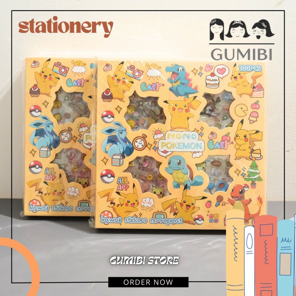 

STIKER POKEMON ISI 100 LEMBAR BAHAN PVC ANTI AIR AESTHETHIC STICKER BOX POKEMON TERMURAH GUMIBI STORE