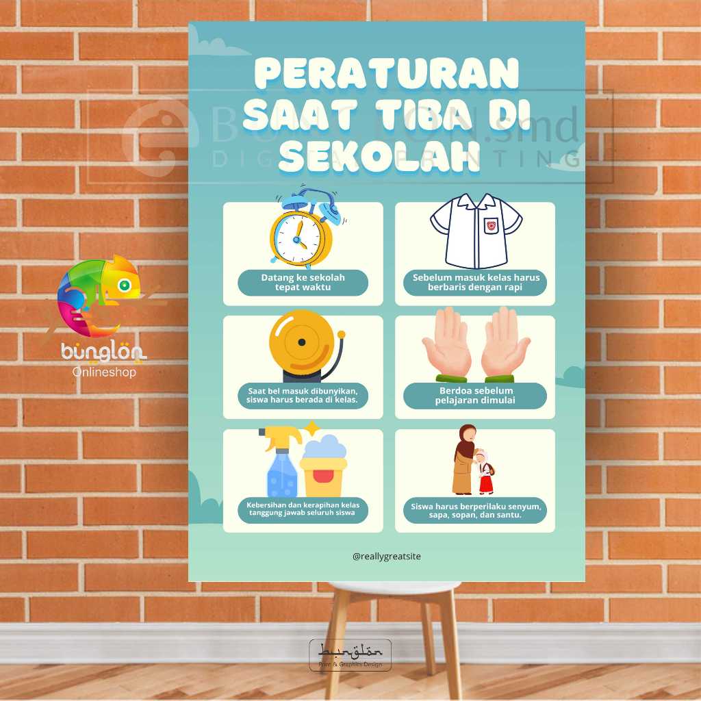 

Poster Peraturan saat Tiba Di Sekolah
