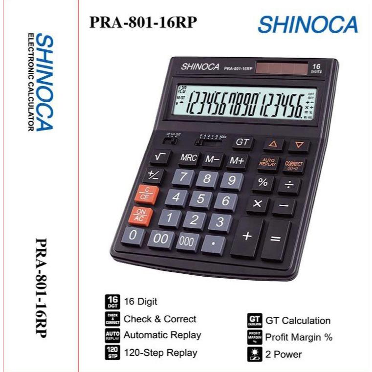 

KALKULATOR 16 DIGIT SHINOCA PRA-801