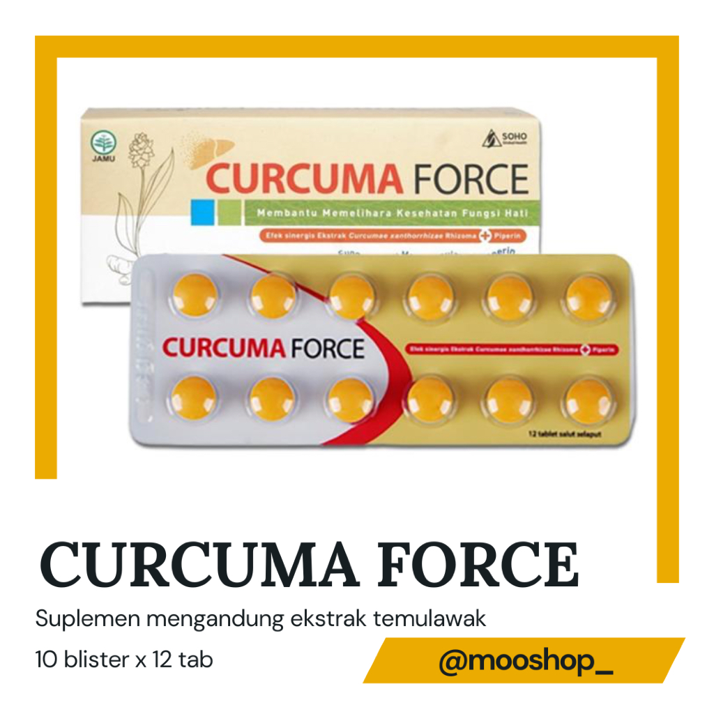 CURCUMA FORCE TABLET (10 blister x 12 tab) | SUPLEMEN EKSTRAK TEMULAWAK