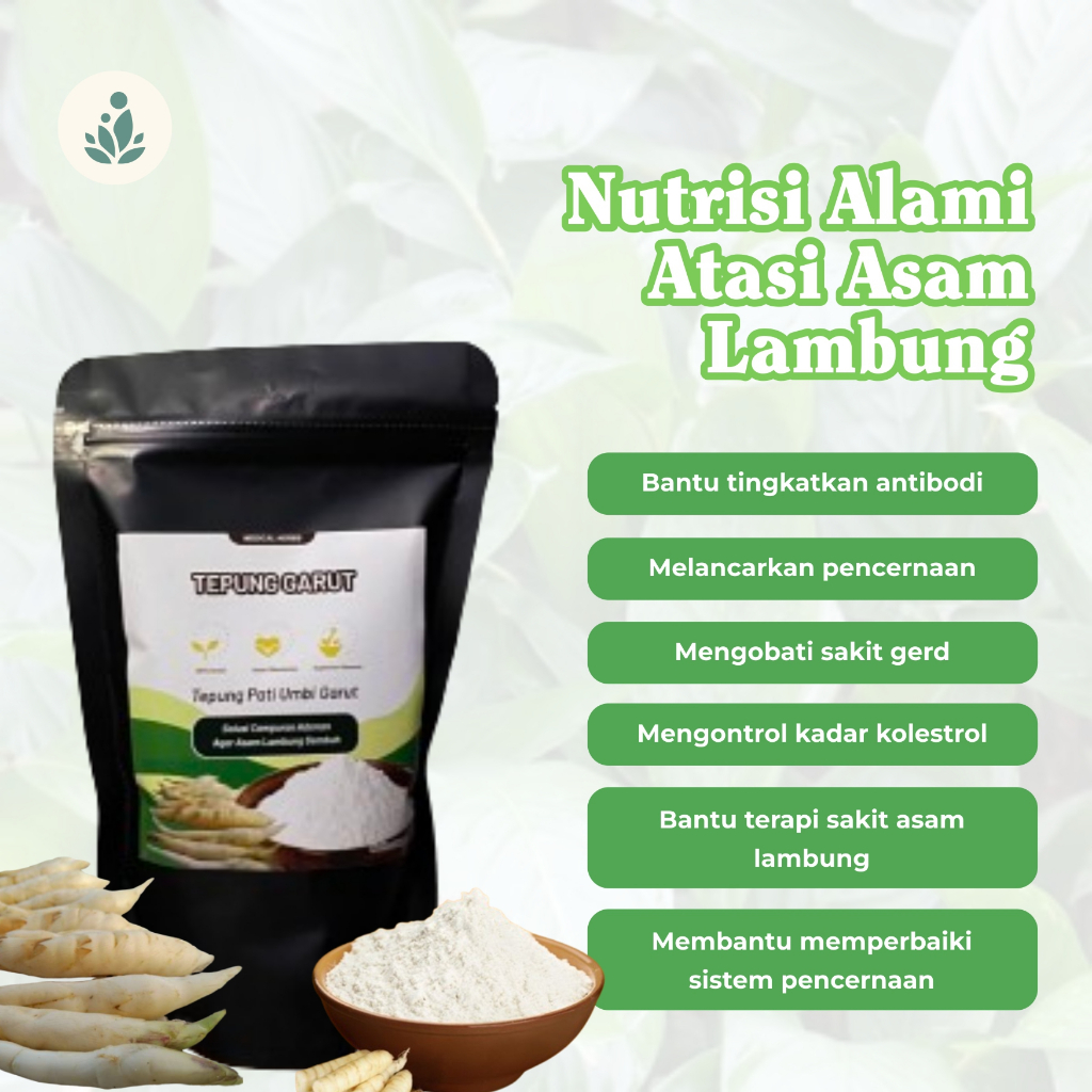 

Tepung Pati Garut Atasi Asam Lambung Tepung Angkrik 200gr