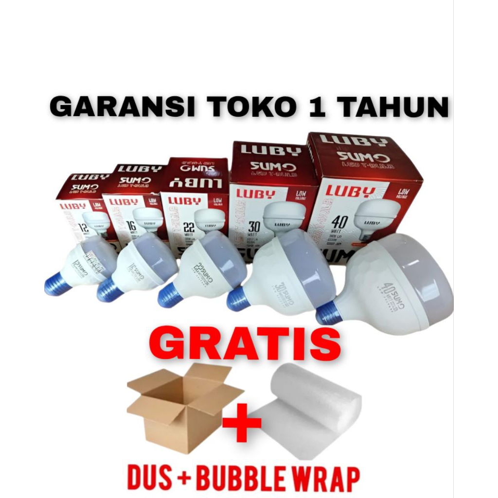 LUBY SUMO LAMPU LED LUBY BOHLAM LED LUBY PUTIH