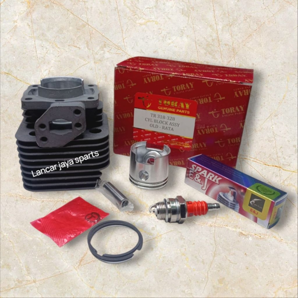 blok seher komplit mesin potong rumput 2tak+busi