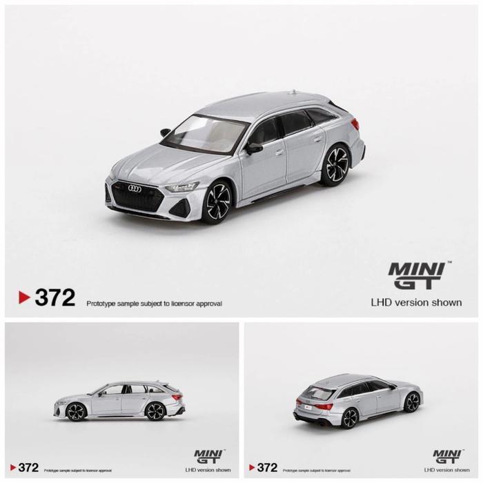 Mini GT 372 Audi RS 6 Avant Carbon Black Edition Florett Silver