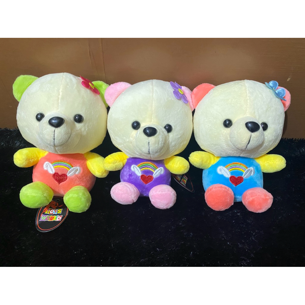 Boneka Karakter Beruang Kecil Warna Warni size 18cm / Boneka Beruang Lucu / Boneka Little Bear / Bon