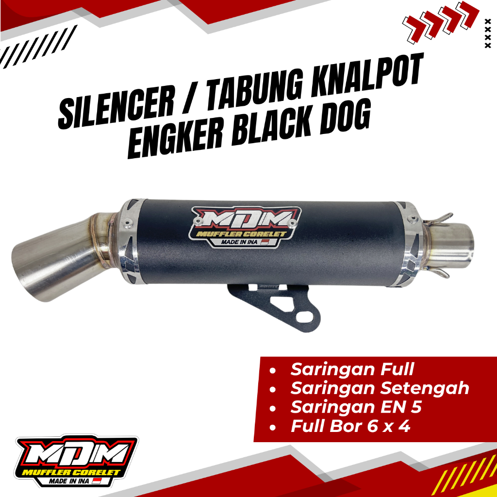 MDM RACING MUFFLER Silincer Racing Black Dog Engker