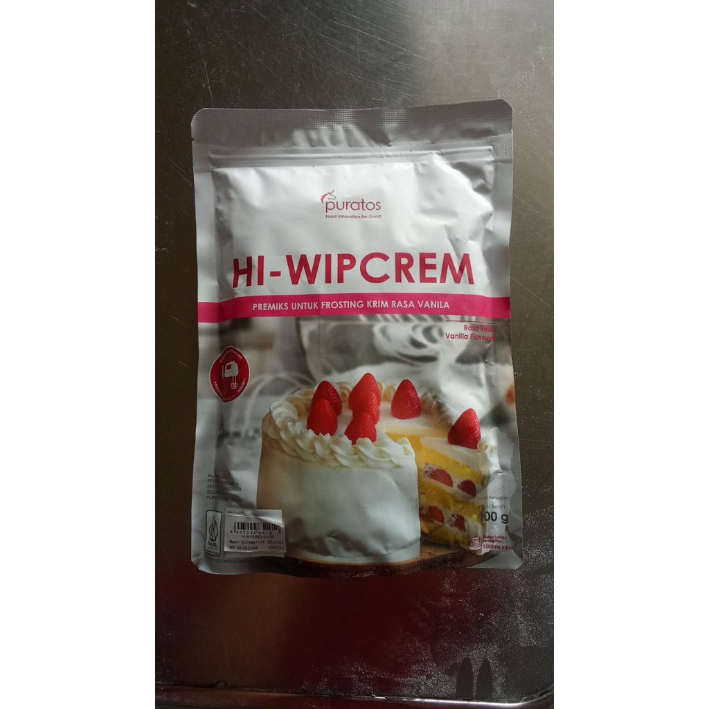 

Puratos Hi - Wipcrem Whipcream Premiks untuk Frosting Krim Rasa Vanila Kemasan 400g TBK Melly