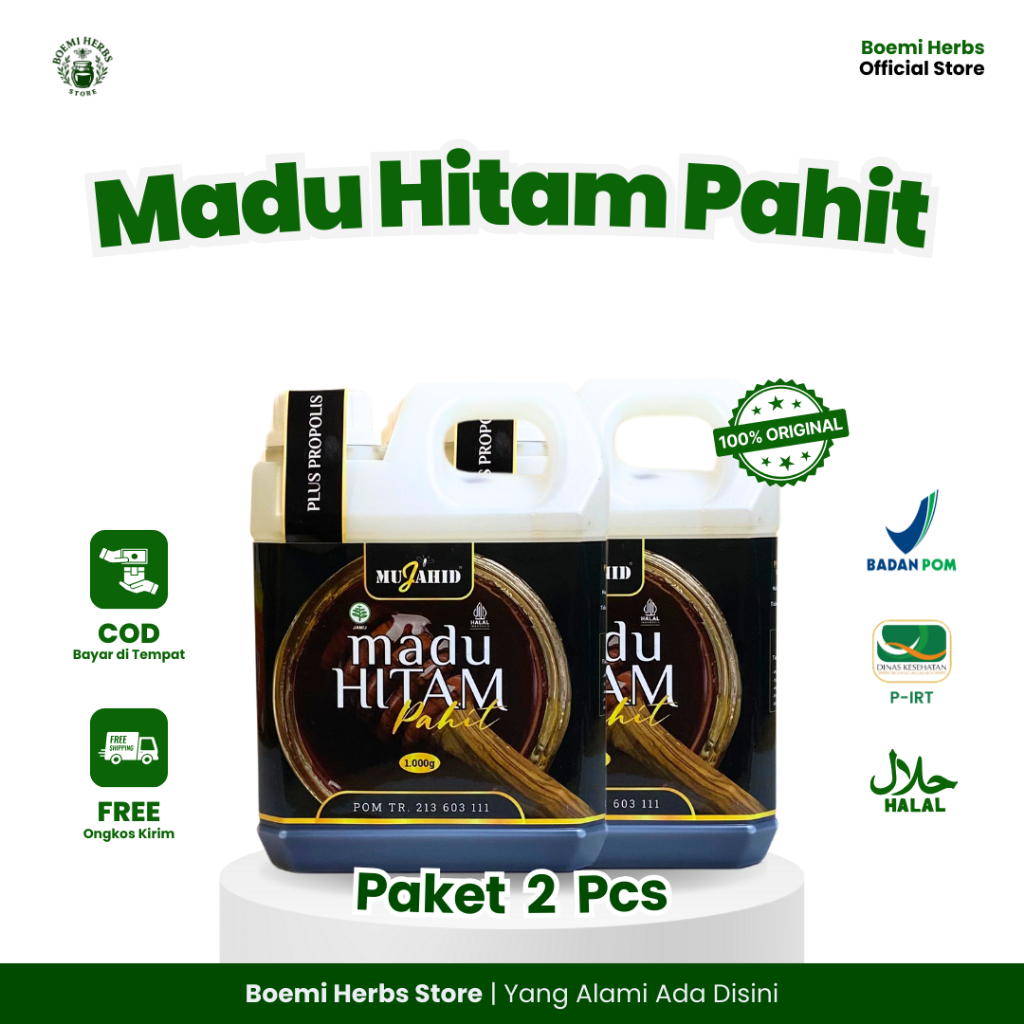

[PAKET 2 PCS] Madu Hitam Pahit Mujahid – Herbal Asli untuk Diabetes, Tekanan Darah, dan Kolesterol