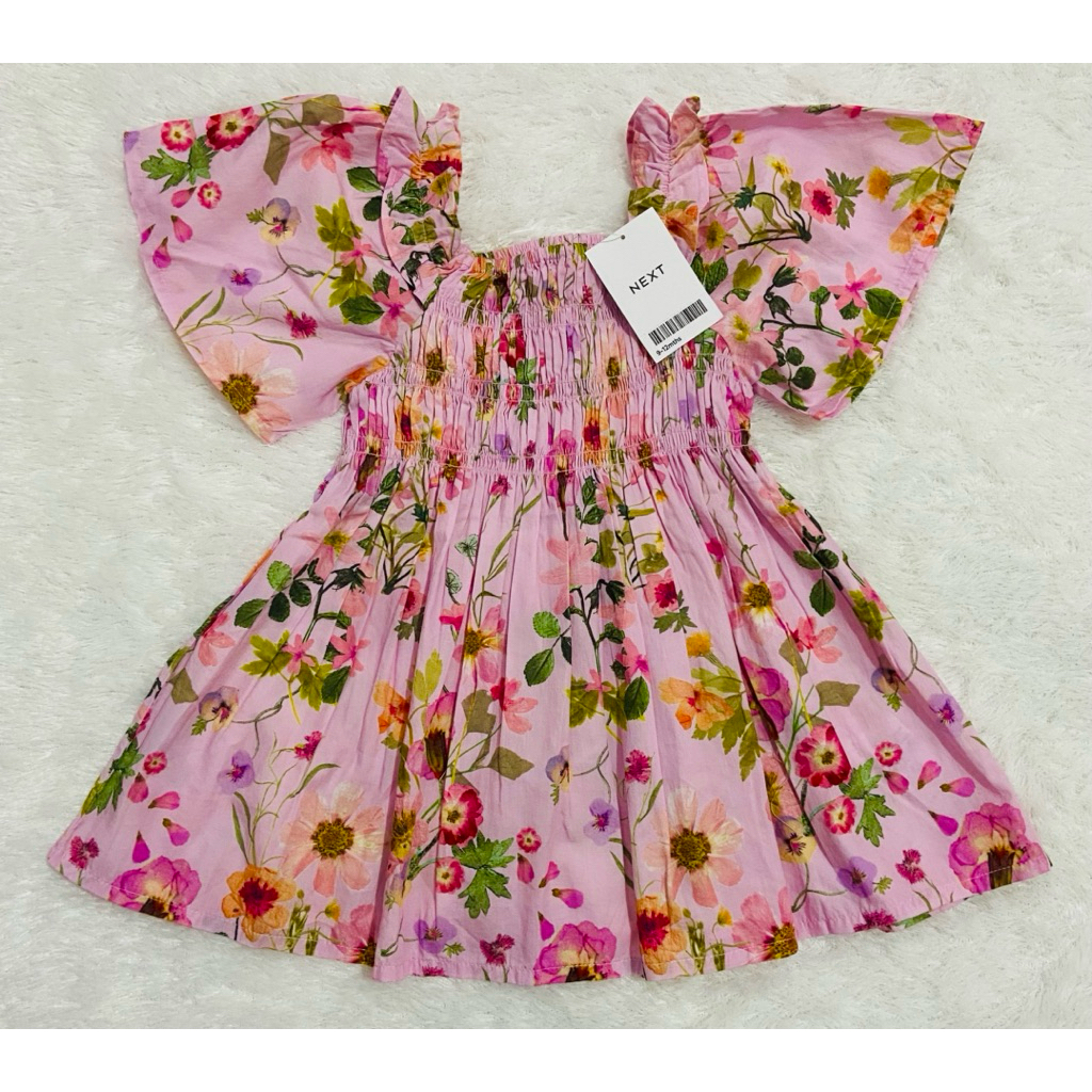(PRELOVED) NEXT Baby Multi Flower Smocked Dress @100