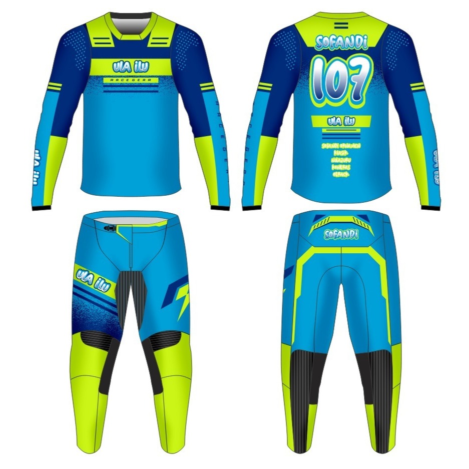 Baju Jersey Set Balap Racing Trail Enduro Motocross Road Race (Bahan Strech Medium)