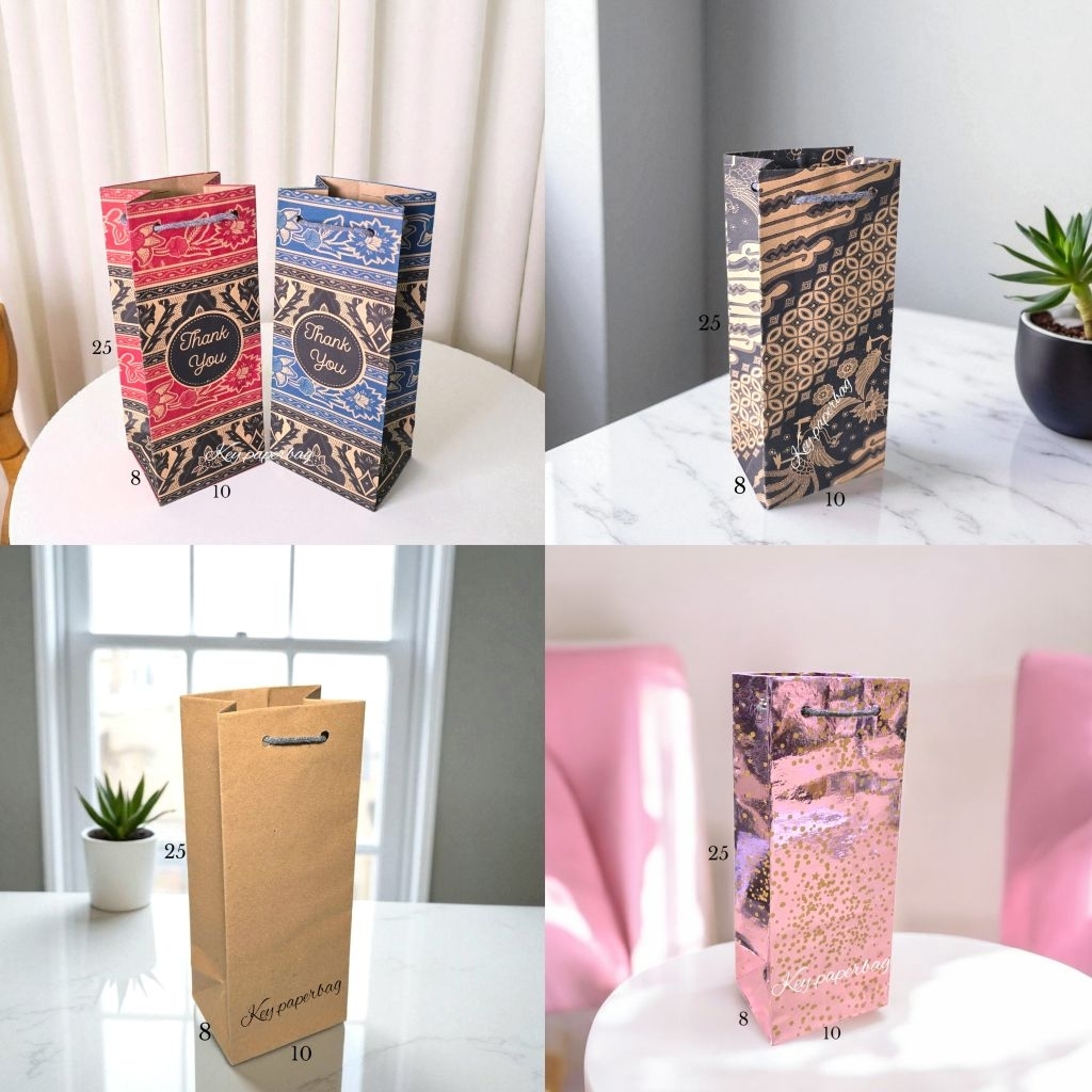 

ISI 12 (1 Lusin) Paper Bag Botol Uk 10x8x25