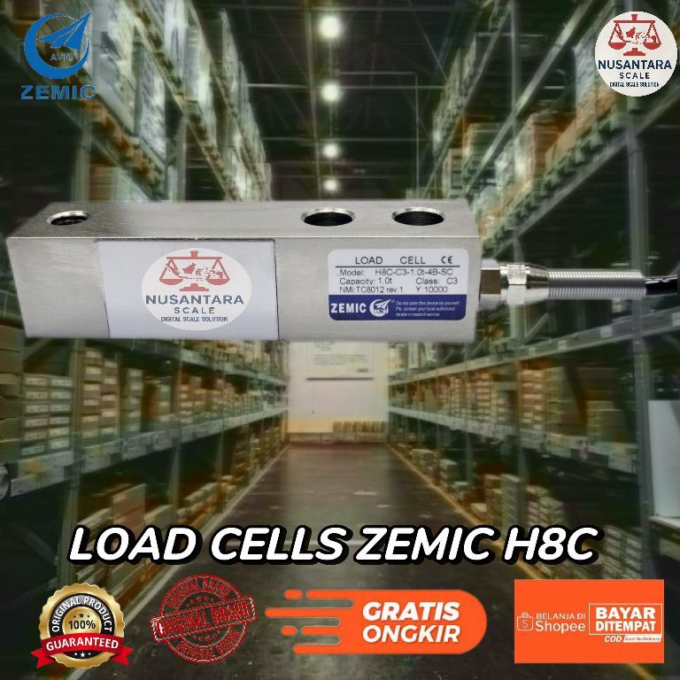 load cell Shear beam H8C 200kg / load cell 200kg / ZEMIC H8C 200kg NUSANTARA SCALE