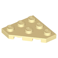 Lego 2450 Wedge, Plate 3 x 3 Cut Corner tan