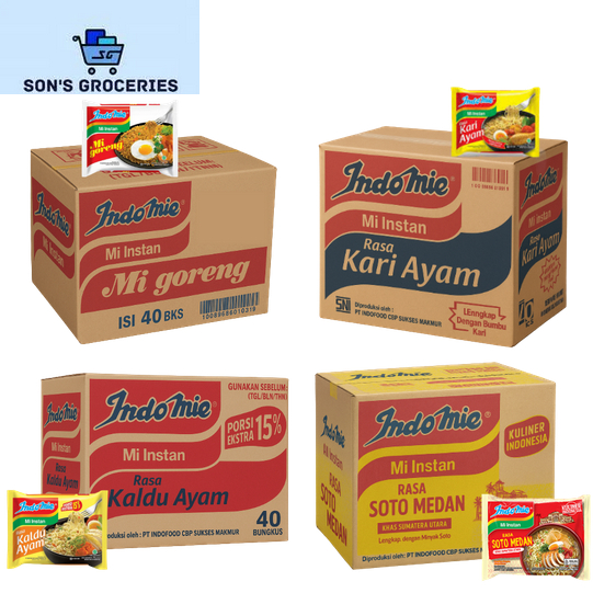

(40 Pcs) Indomie Rasa Mi Goreng, Kari Ayam, Kaldu Ayam, Soto Medan (Kartonan isi 40 pcs), Pembelian Bisa Mix Rasa