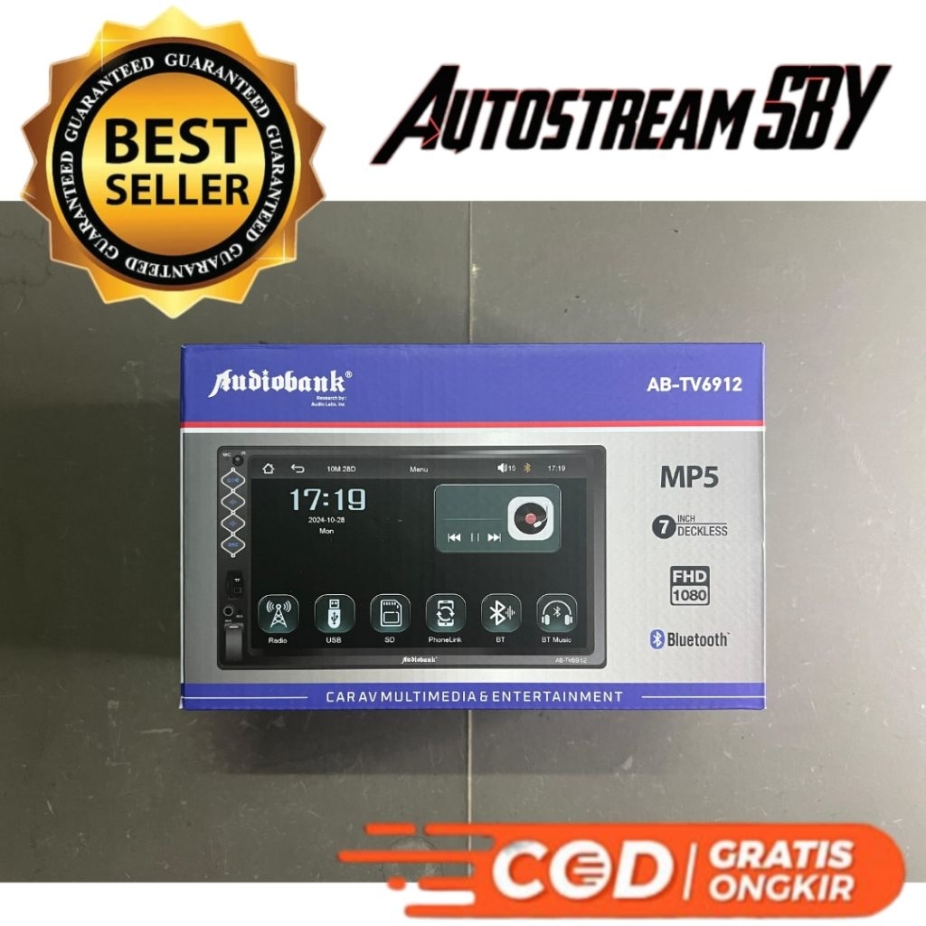 Head Unit Deckless 7 Inch Audiobank AB-TV6912 | Deckless Mobil, Head Unit Mobil, Head Unit 7 Inch, D