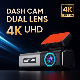 MH - Dash Cam Dual Lens 4K Night Vision Wifi Kamera Mobil Dvr Loop Recording K8