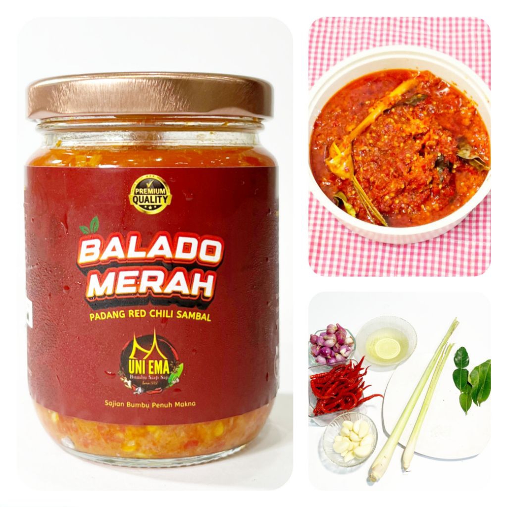 

UNI EMA Sambal Balado Merah Instan asli Minang Homemade Alami & Non MSG