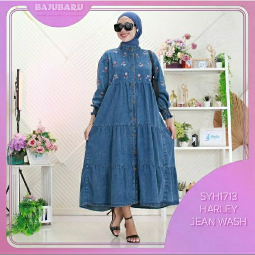 drees/midi jeans bordir "zara"