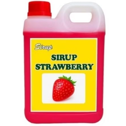 

100 % gula asli 1 kg sirup rasa strawberry